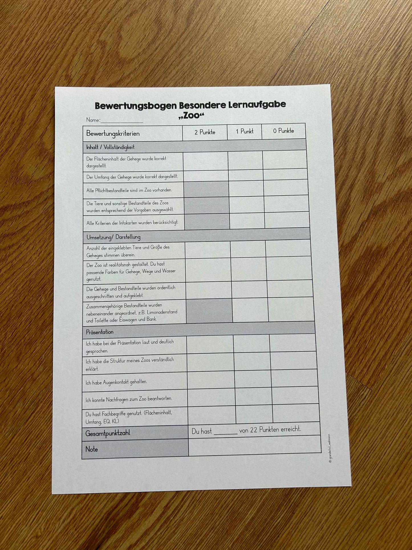 Flächeninhalt & Umfang - Besondere Lernaufgabe