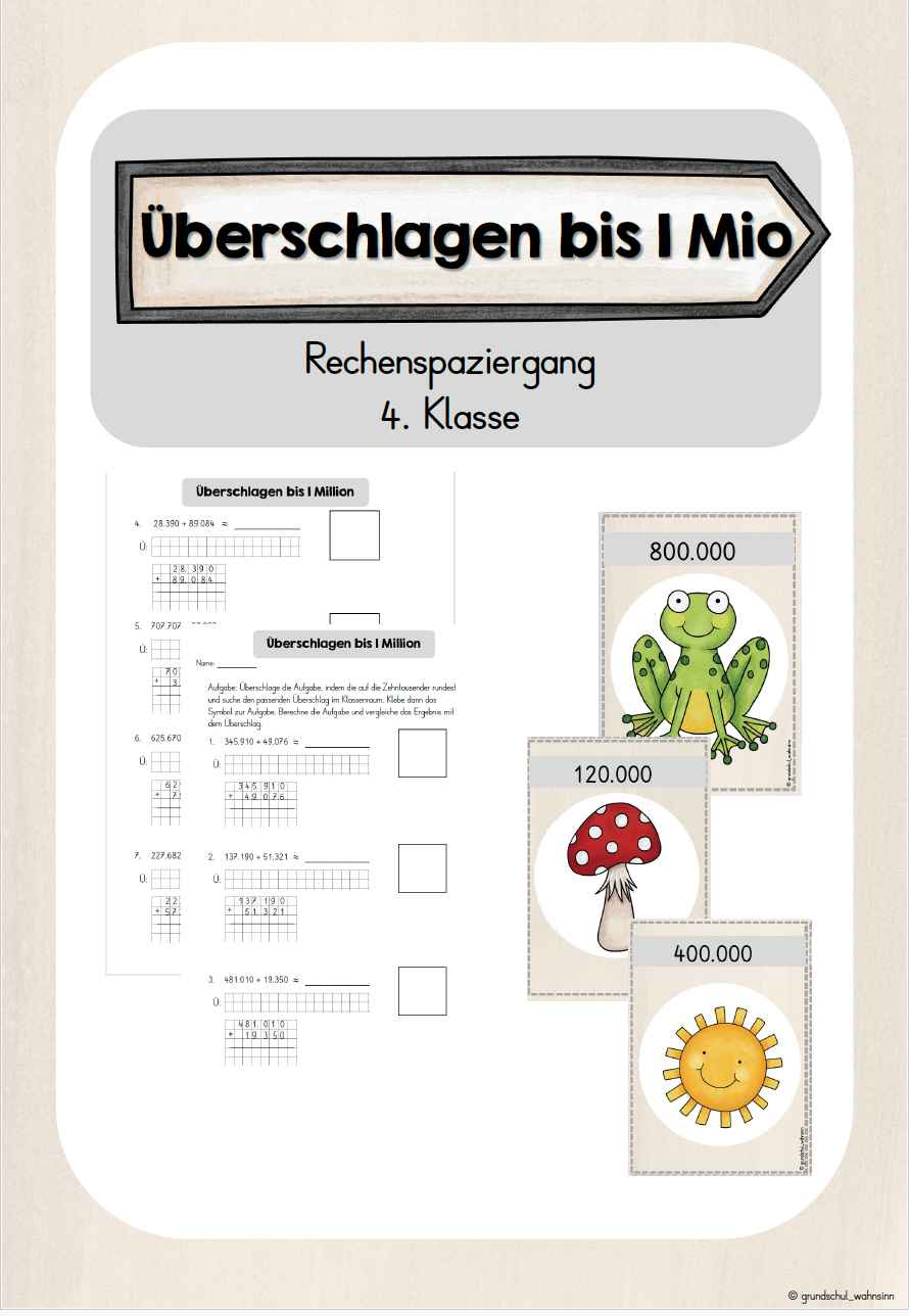 Überschlagen bis 1 Million - Rechenspaziergang