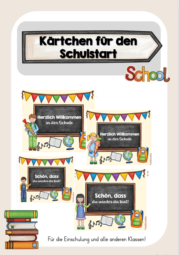 Begrüßungskärtchen für den Schulstart (nach den Ferien)