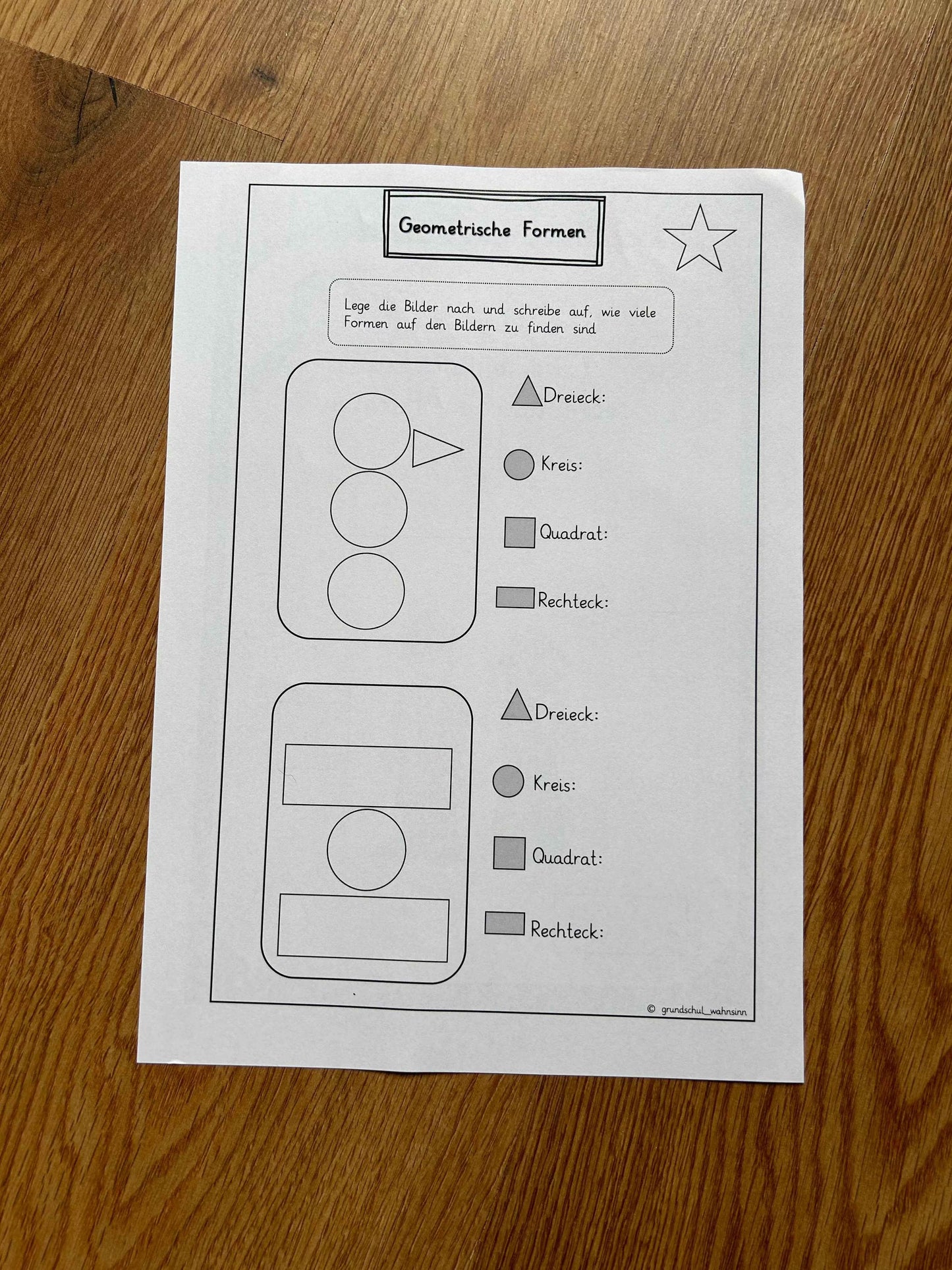 Geometrische Formen - Expertenheft & Test