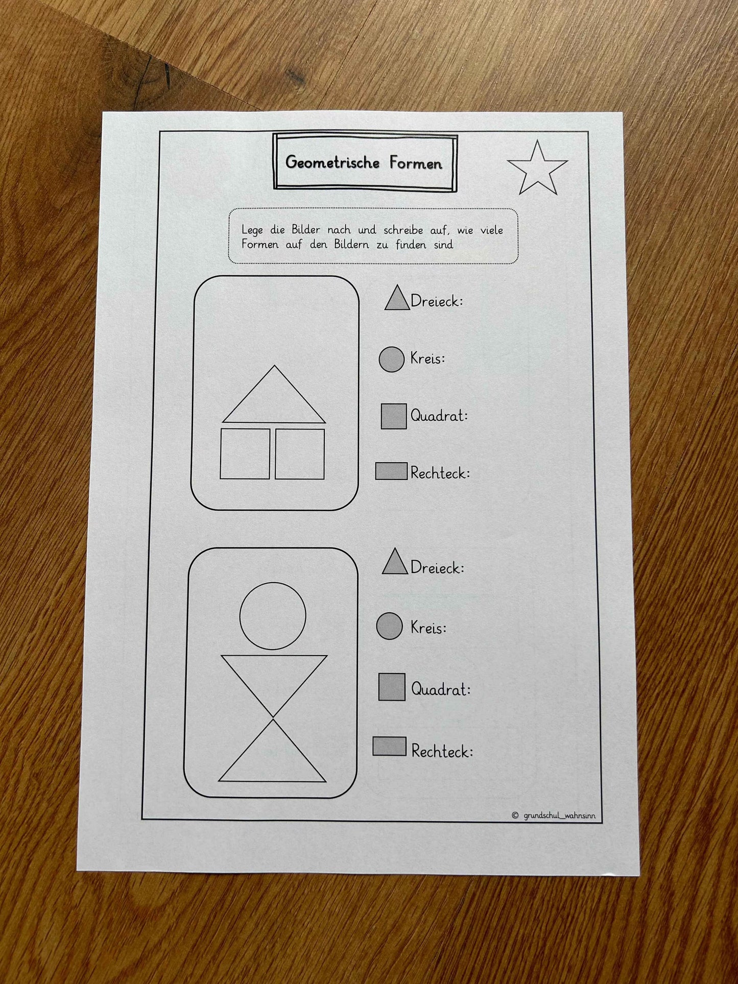 Geometrische Formen - Expertenheft & Test