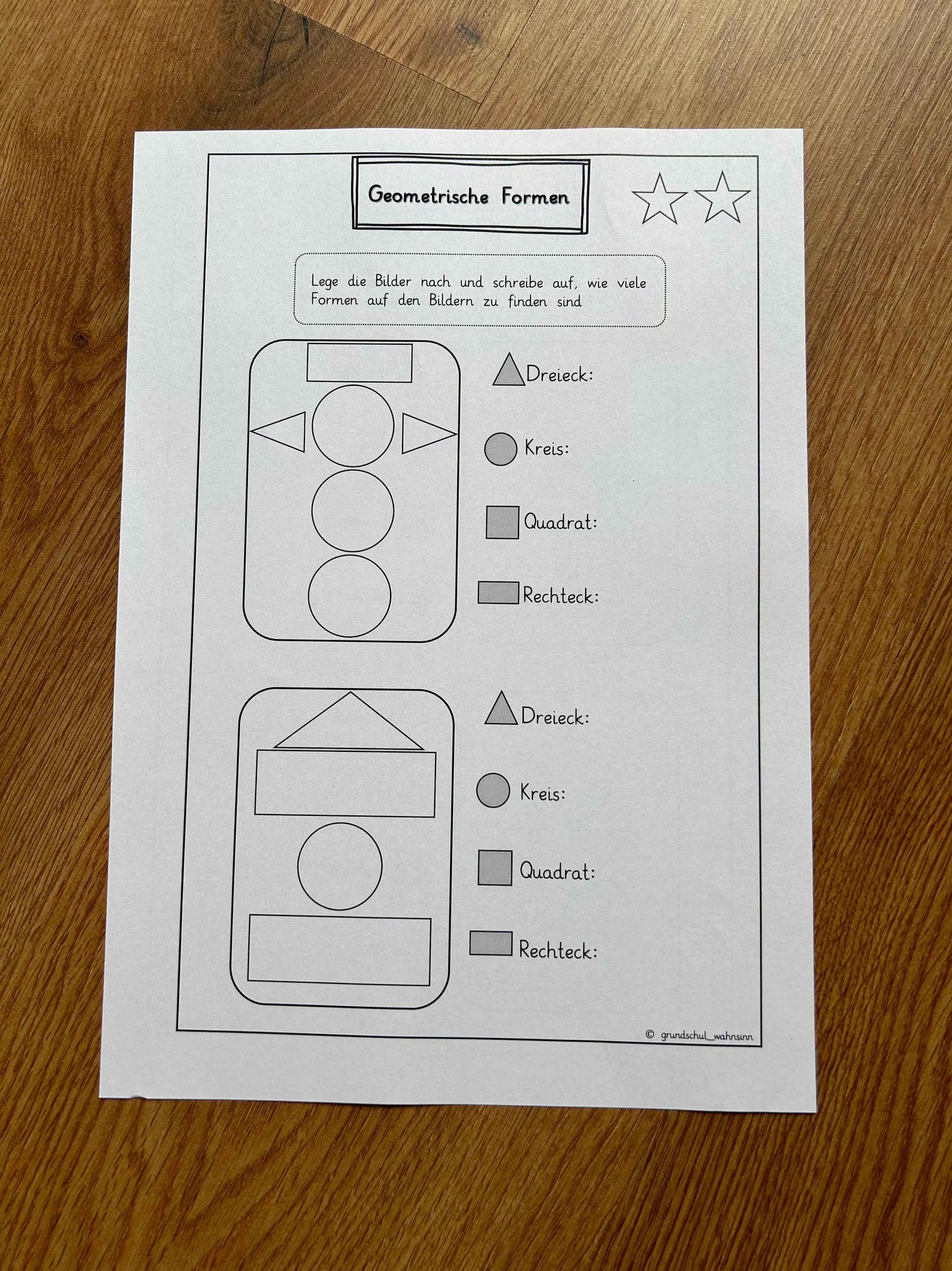 Geometrische Formen - Expertenheft & Test