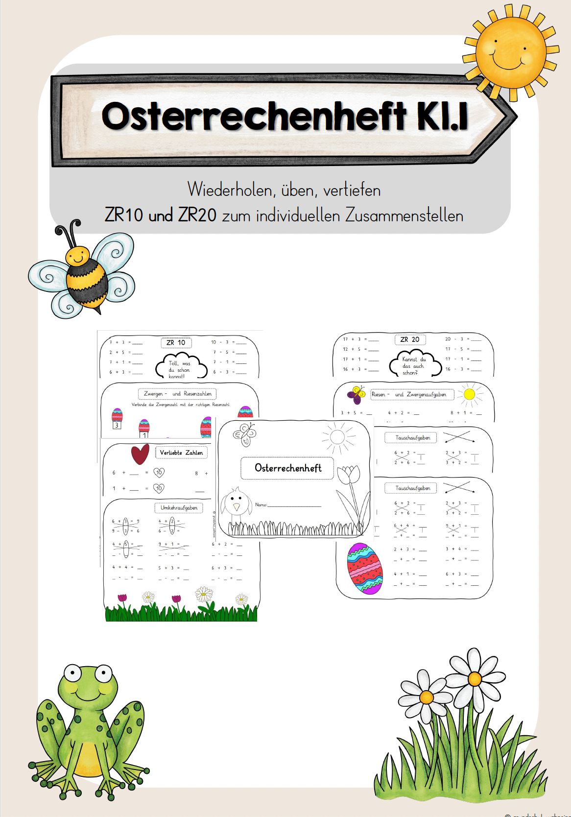 Deckblatt Osterrechenheft