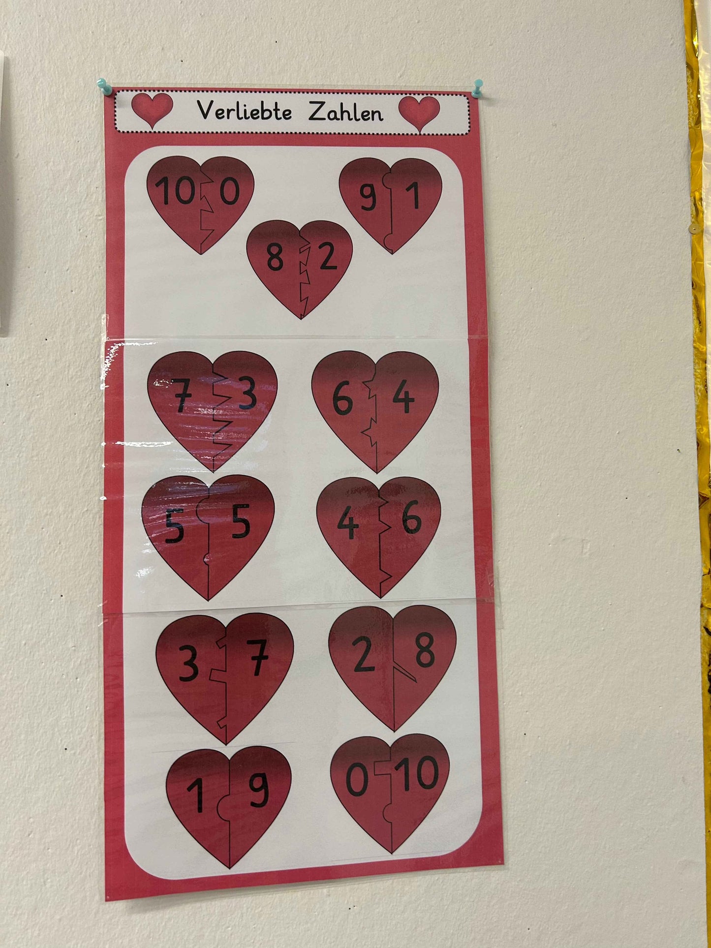 Verliebte Zahlen - Zahlzerlegungen bis 10