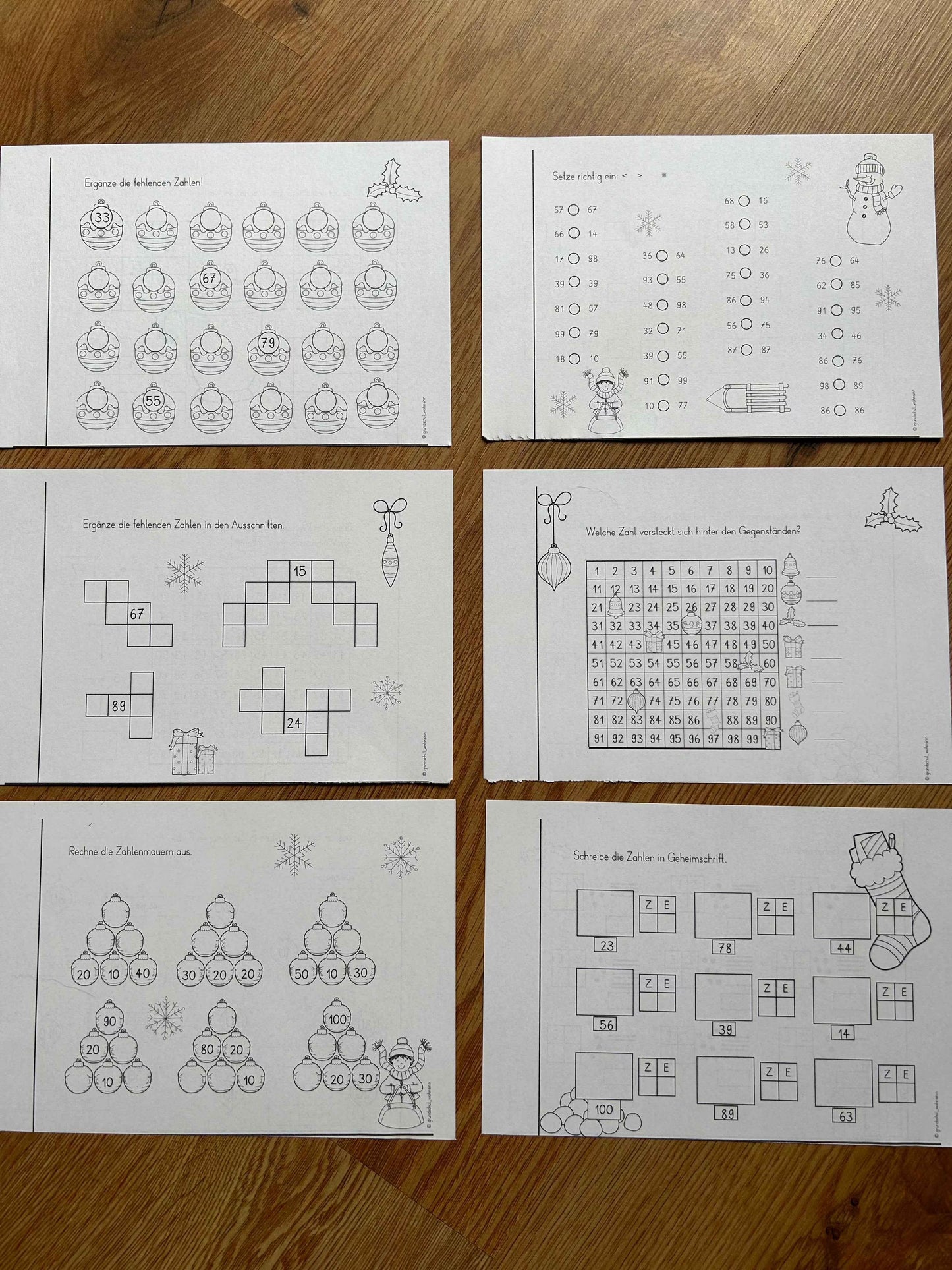 Winter Mini-Heft - Klasse 2 (Mathe)