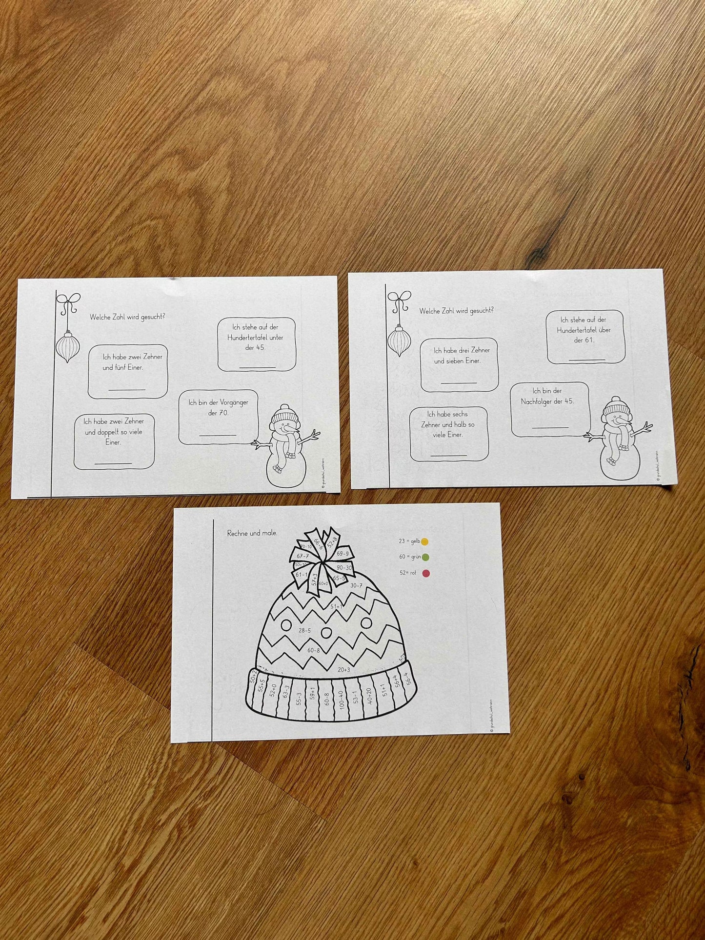 Winter Mini-Heft - Klasse 2 (Mathe)