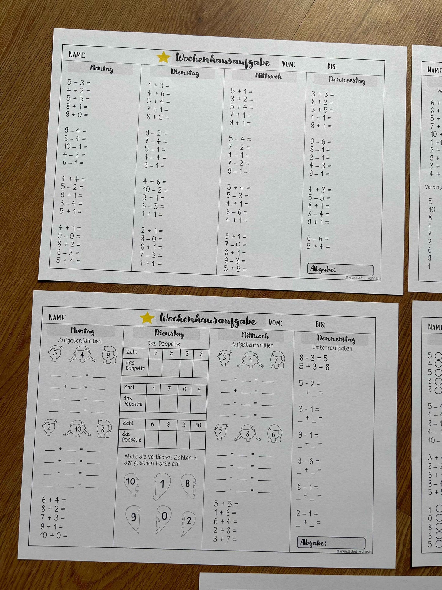 Wochenhausaufgabe Kl.1