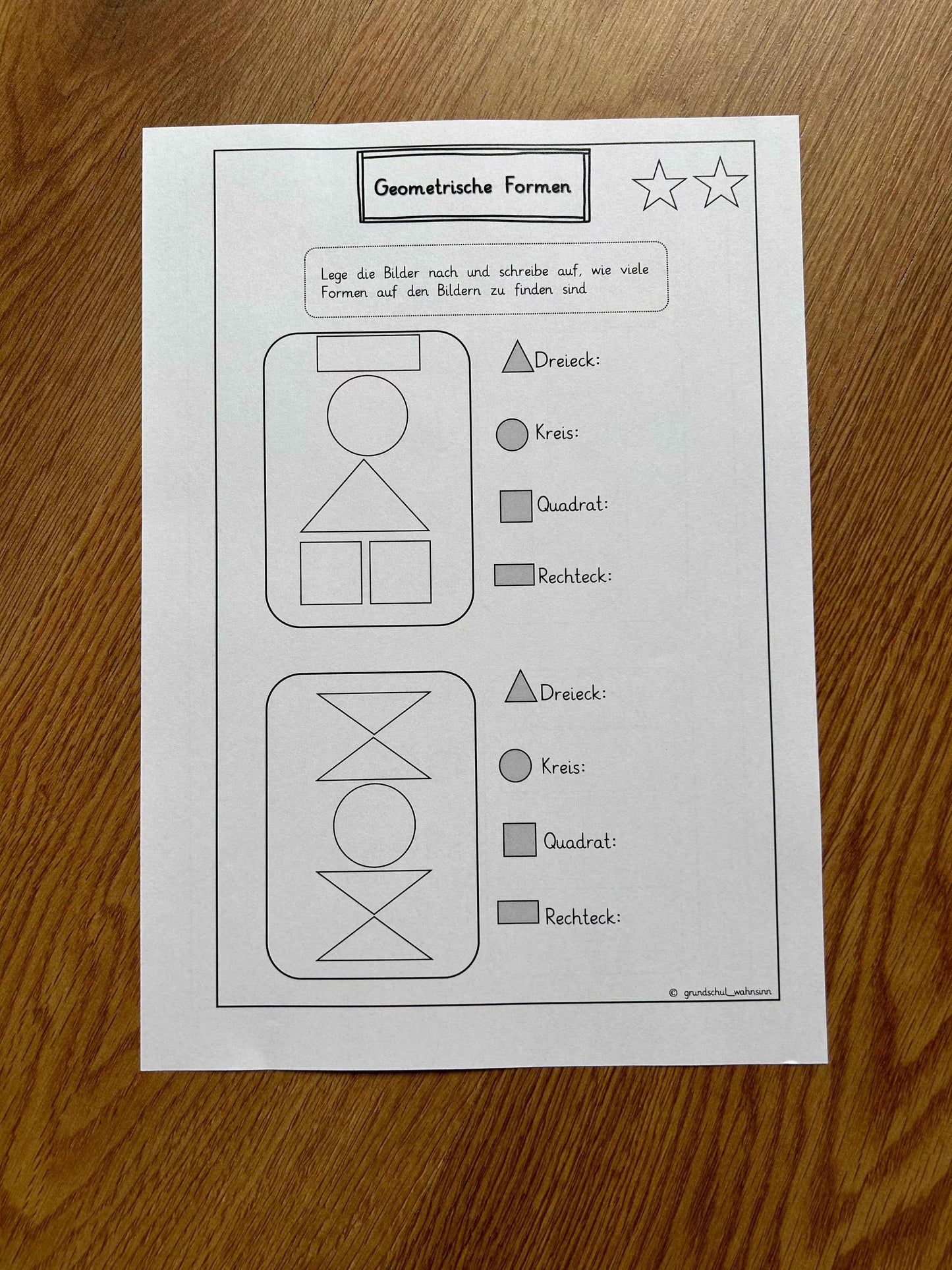 Geometrische Formen - Expertenheft & Test
