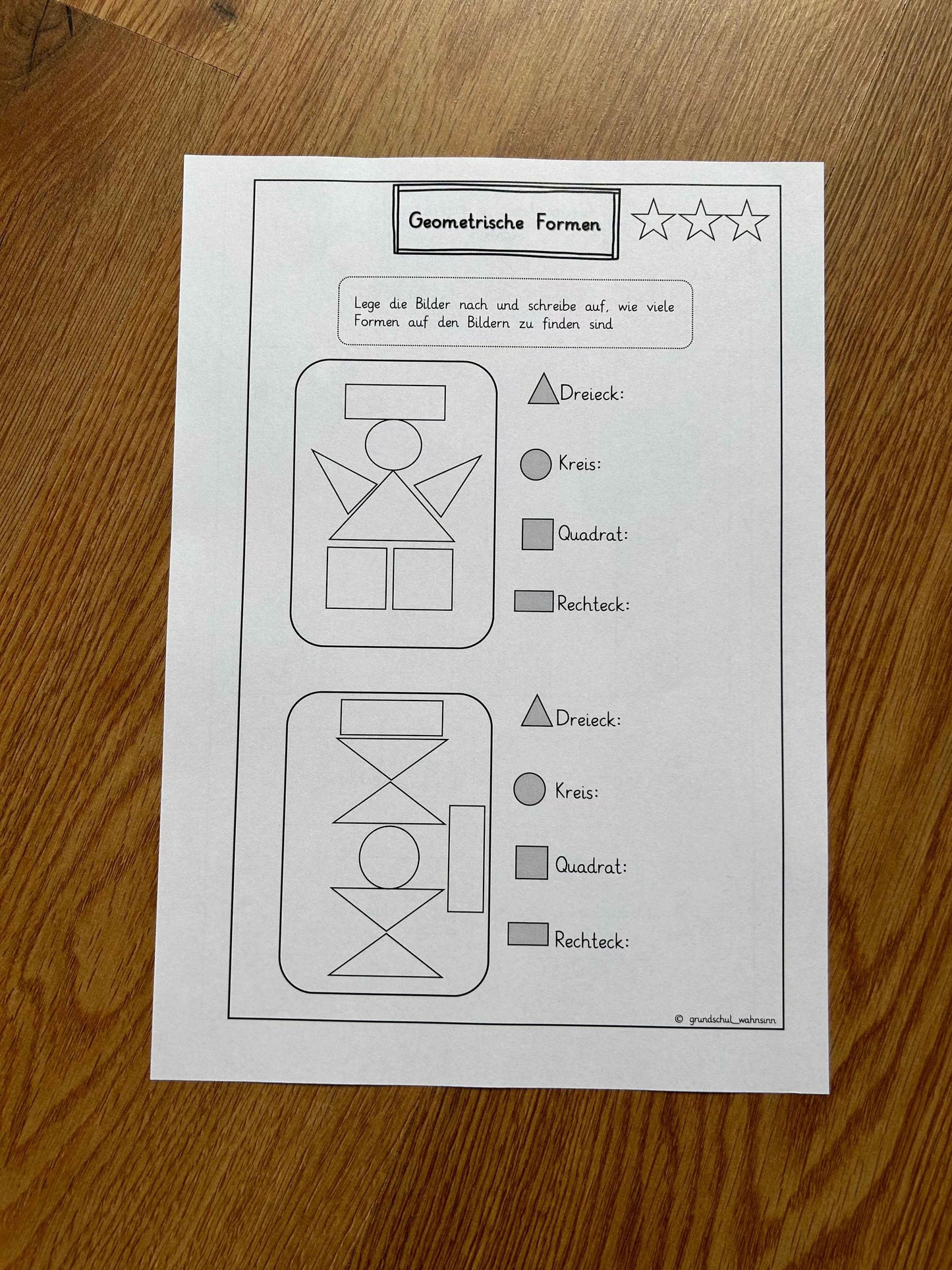 Geometrische Formen - Expertenheft & Test