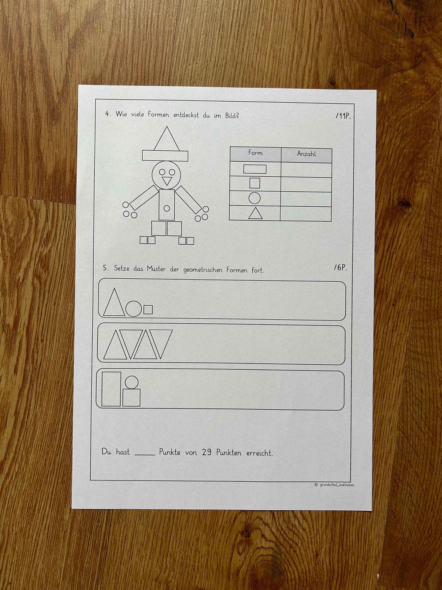 Geometrische Formen - Expertenheft & Test