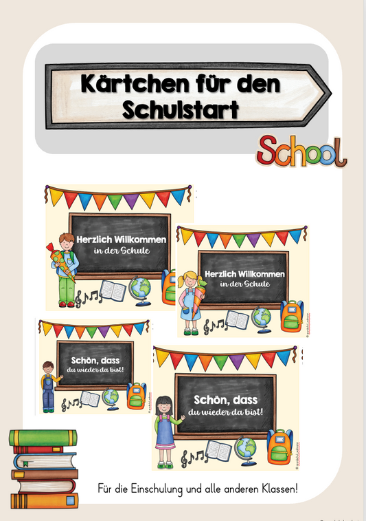 Begrüßungskärtchen für den Schulstart (nach den Ferien)