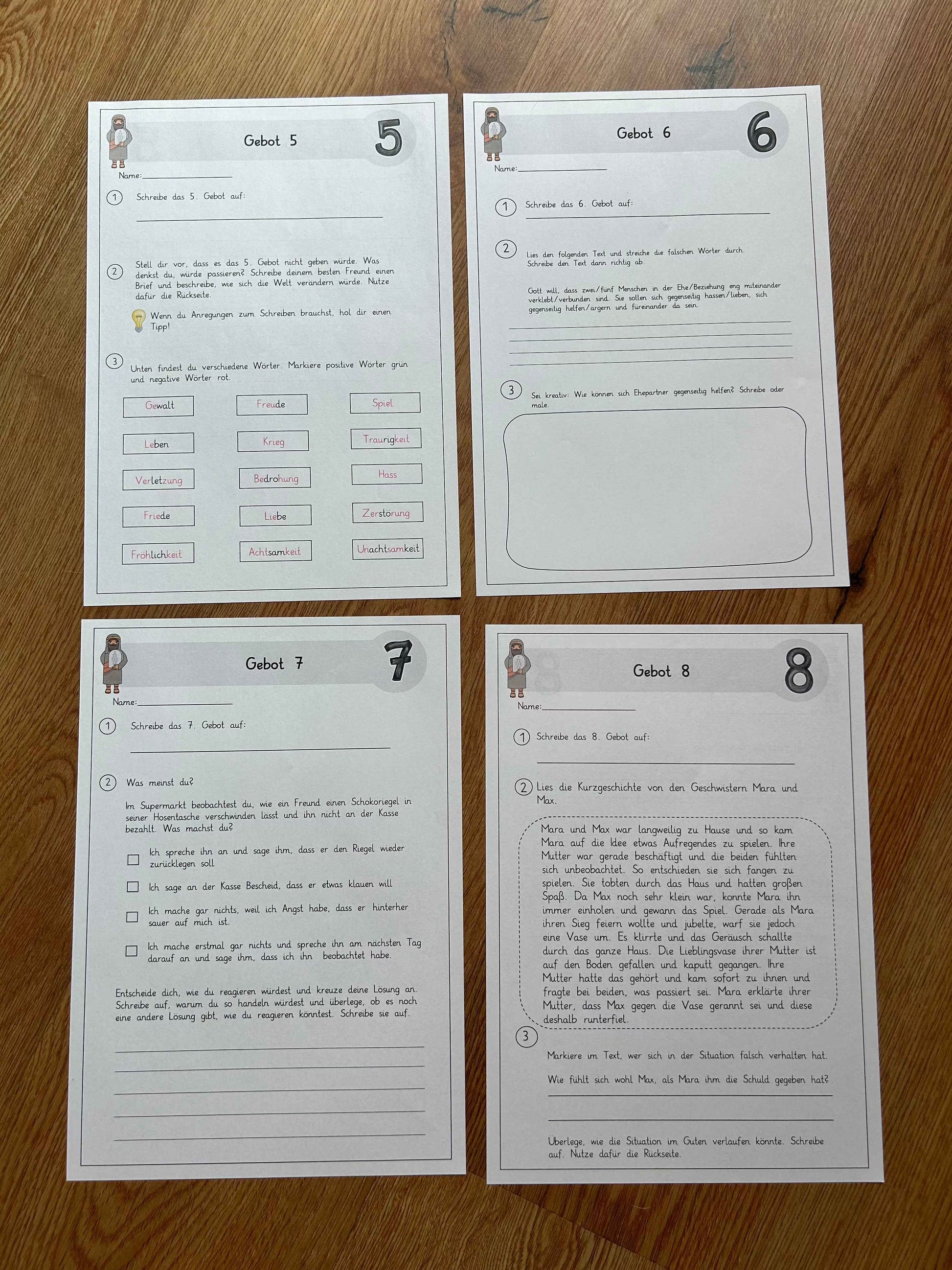 Die 10 Gebote - Lerntheke