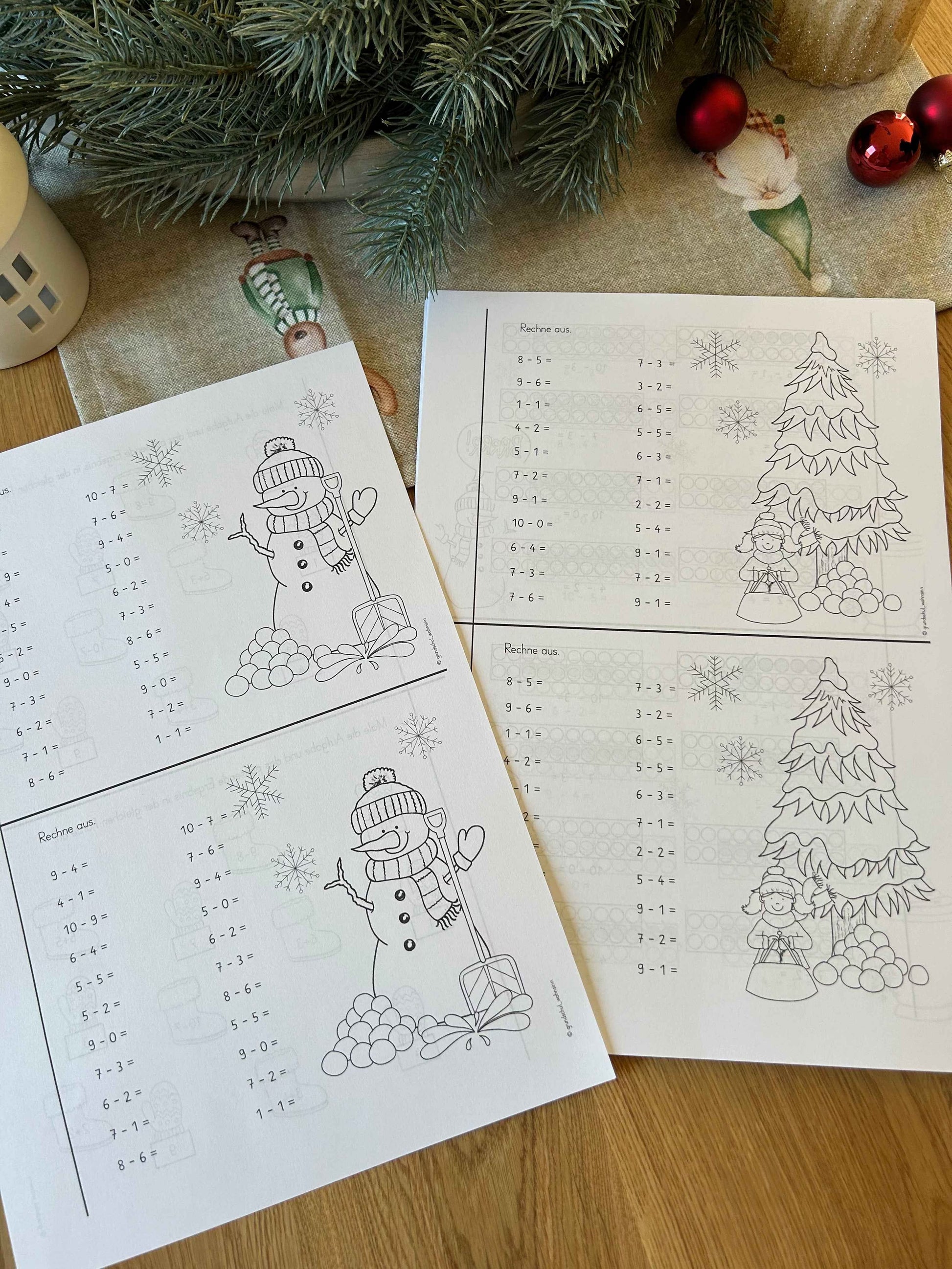 Winter Mini-Hefte Mathe Kl. 1 und 2