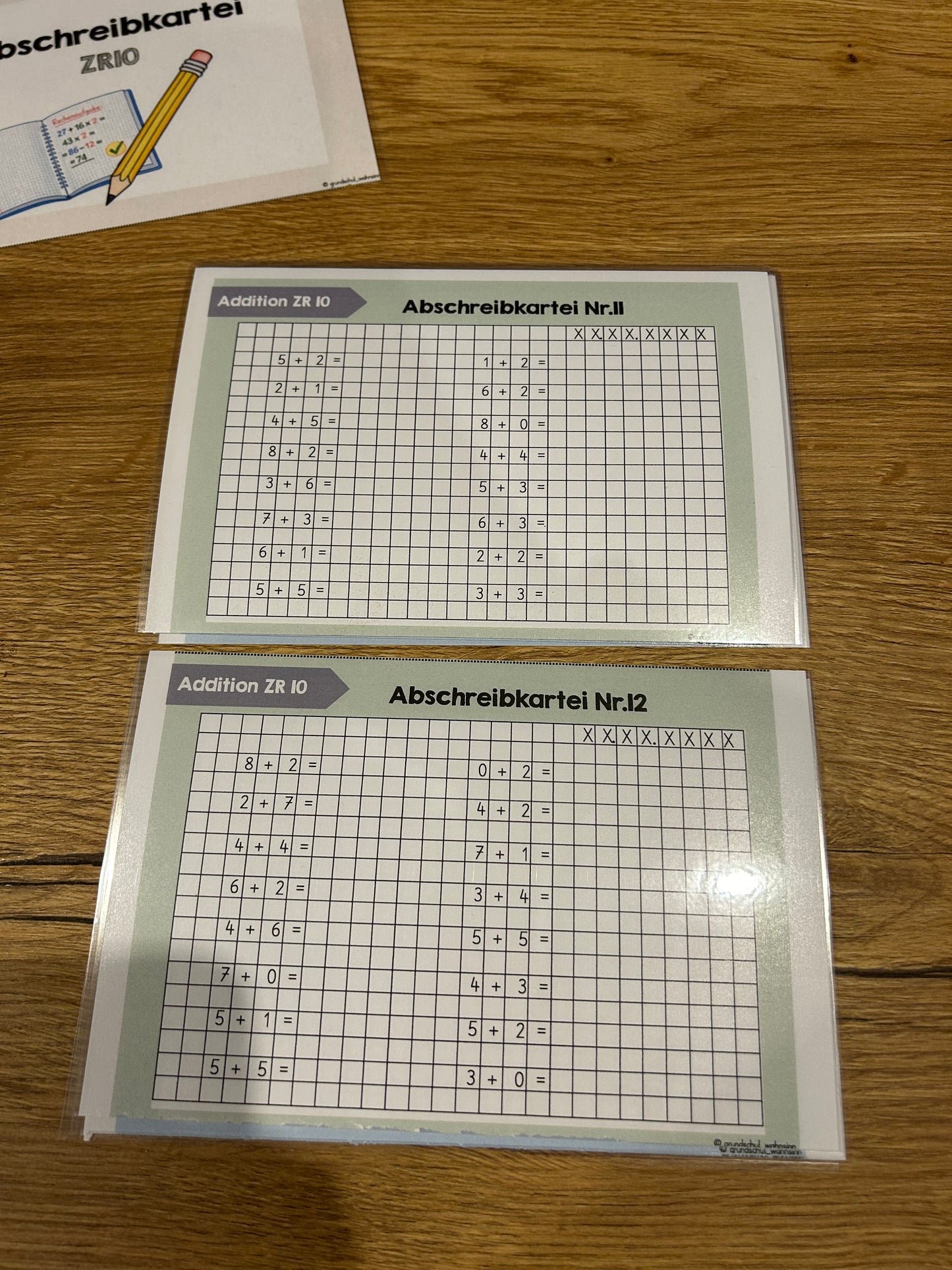 Abschreibkartei Mathematik - ZR10 und ZR20