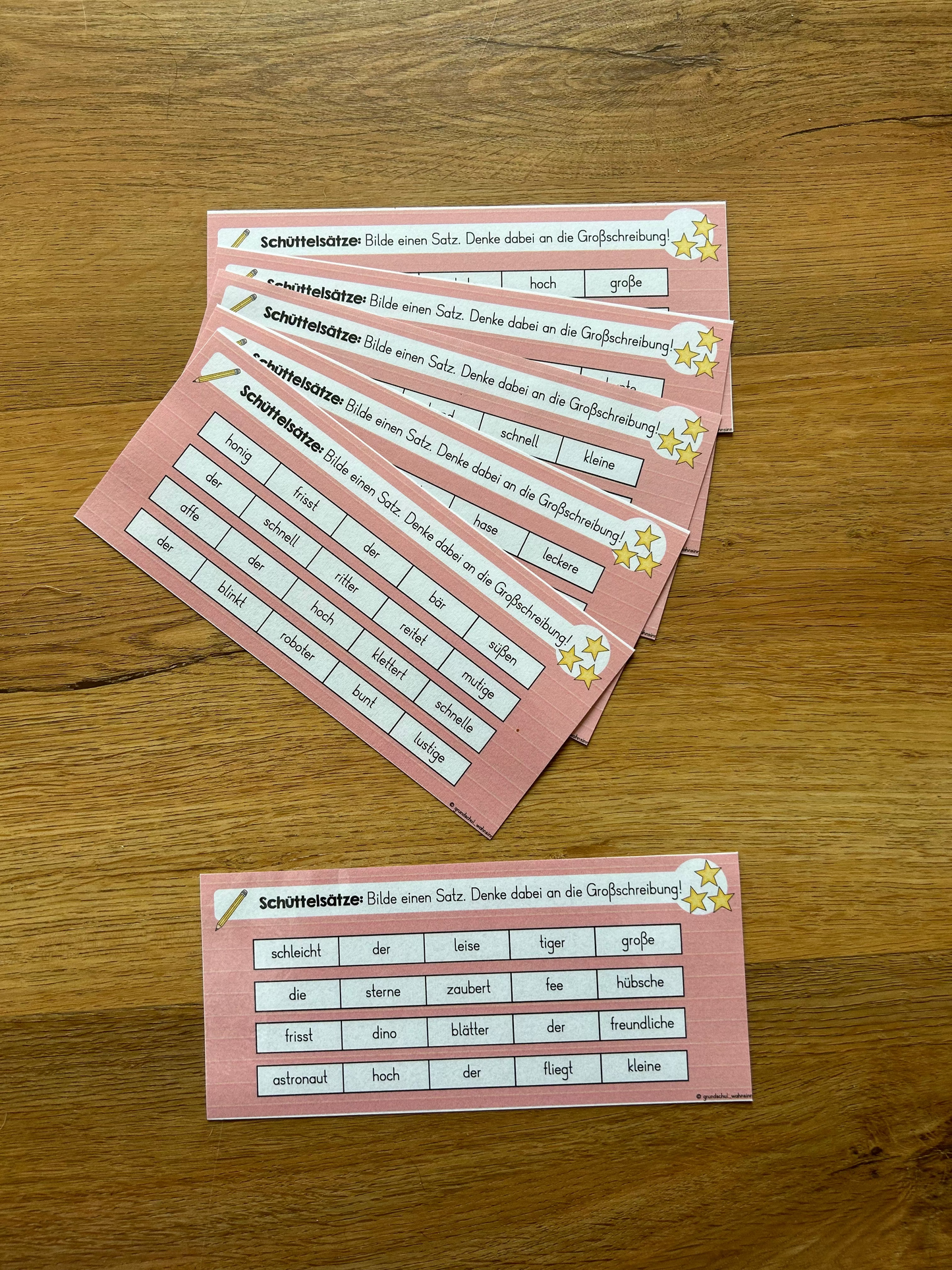 Freiarbeit Deutsch: Schüttelsätze (Kl.2)