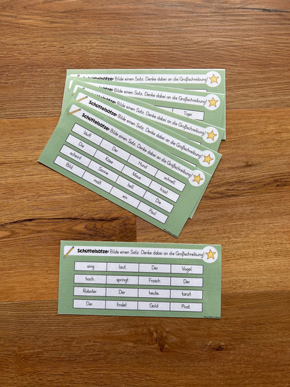 Freiarbeit Deutsch: Schüttelsätze (Kl.2)