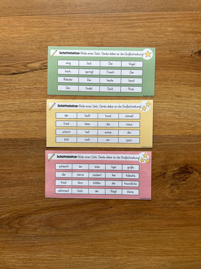 Freiarbeit Deutsch: Schüttelsätze (Kl.2)