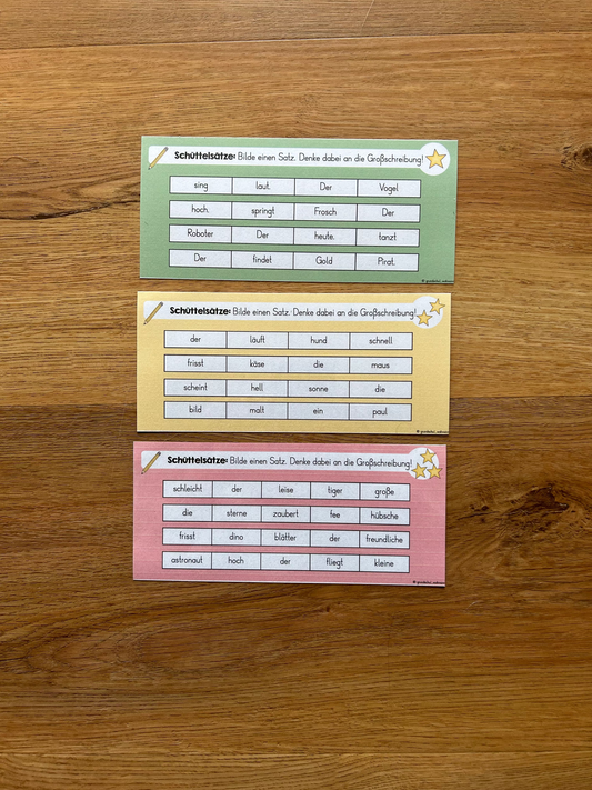 Freiarbeit Deutsch: Schüttelsätze (Kl.2)