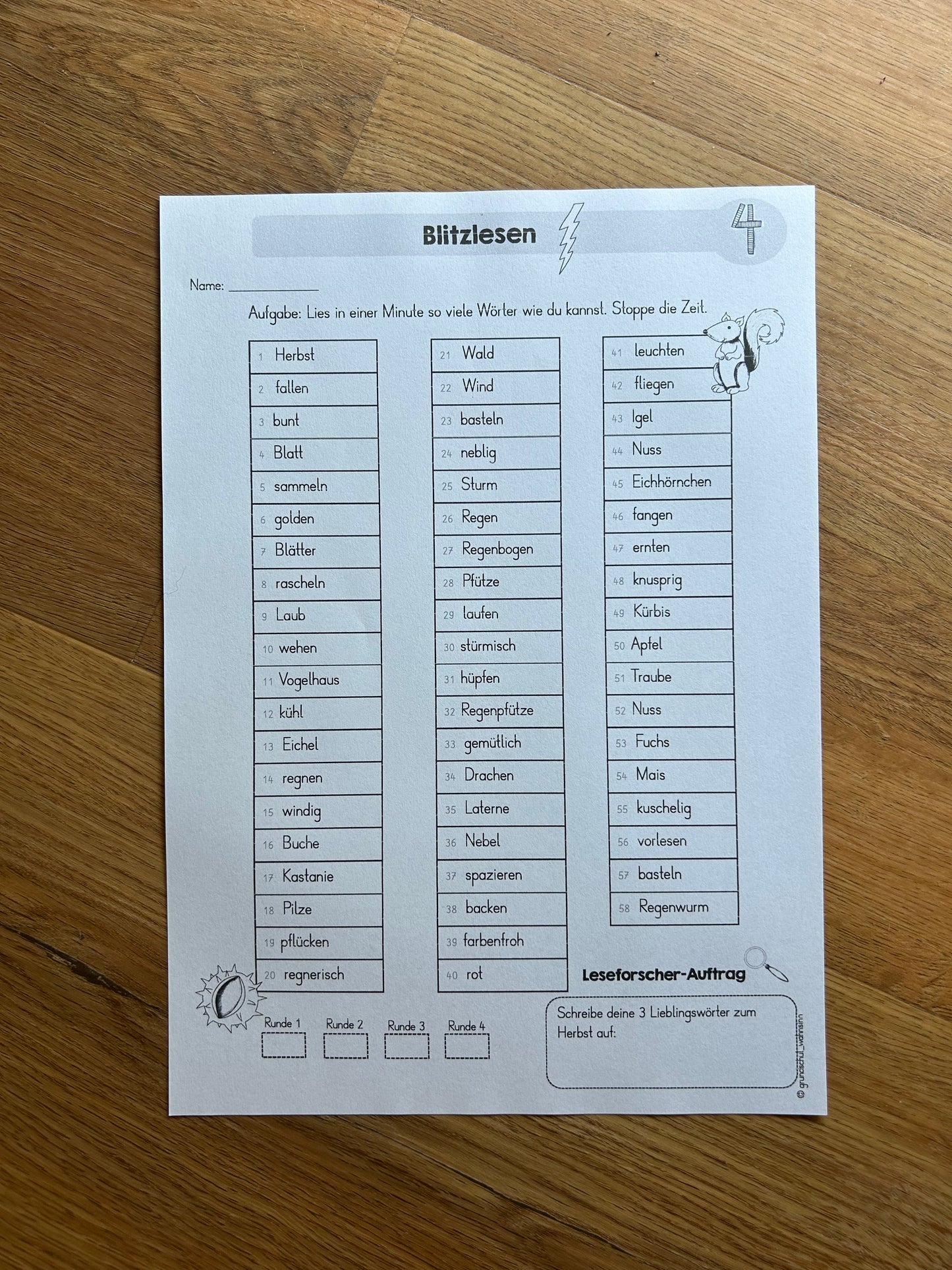 Blitzleseblätter Kl.2