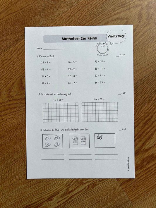 Mathetest: Einführung Multiplikation & 2er Reihe