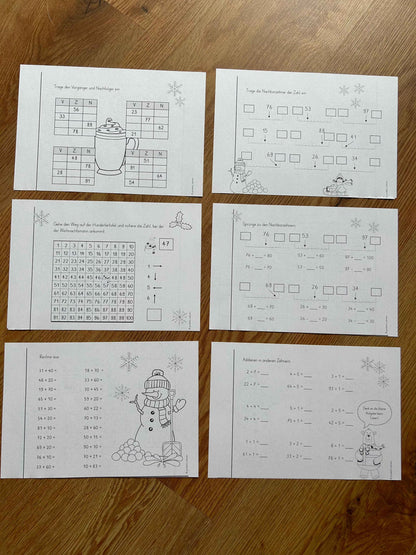 Winter Mini-Heft - Klasse 2 (Mathe)