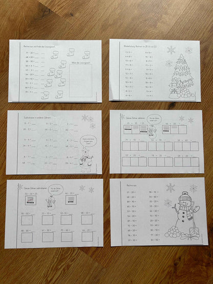 Winter Mini-Heft - Klasse 2 (Mathe)