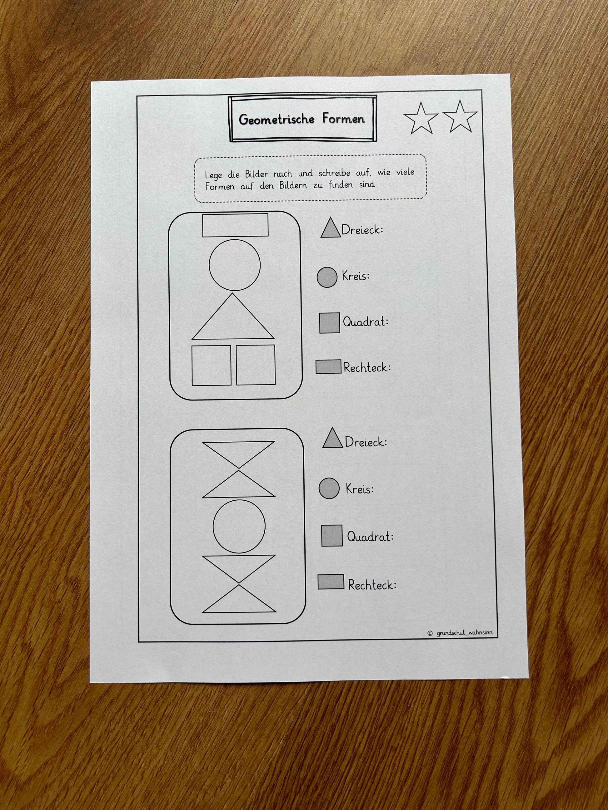 Geometrische Formen - Expertenheft & Test